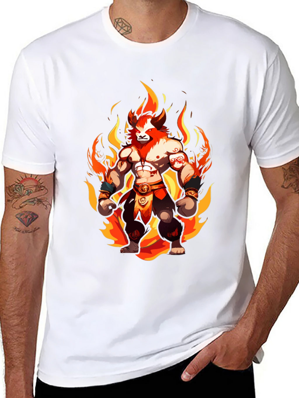 Fiery Lion Warrior Graphic Tee