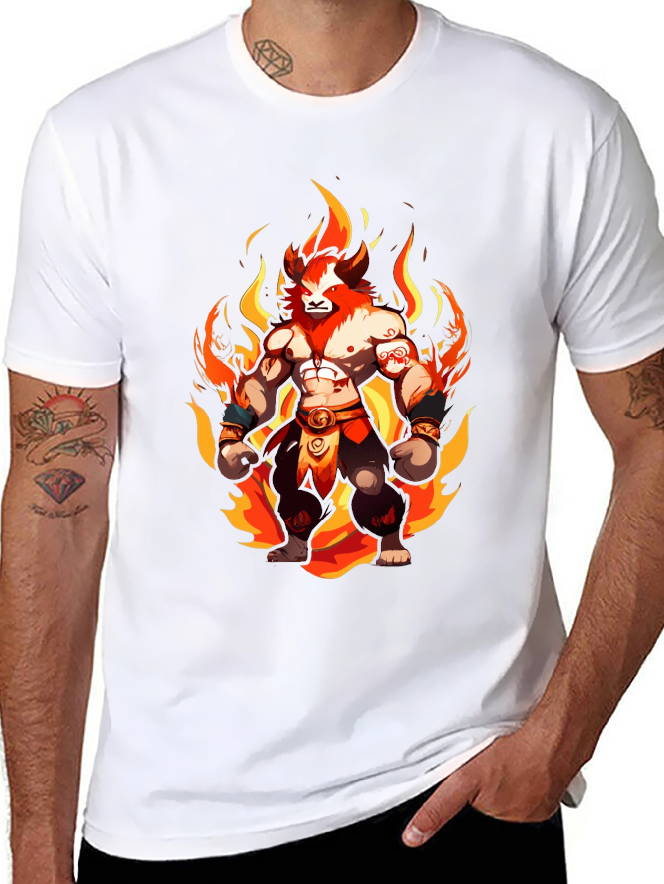 Fiery Lion Warrior Graphic Tee