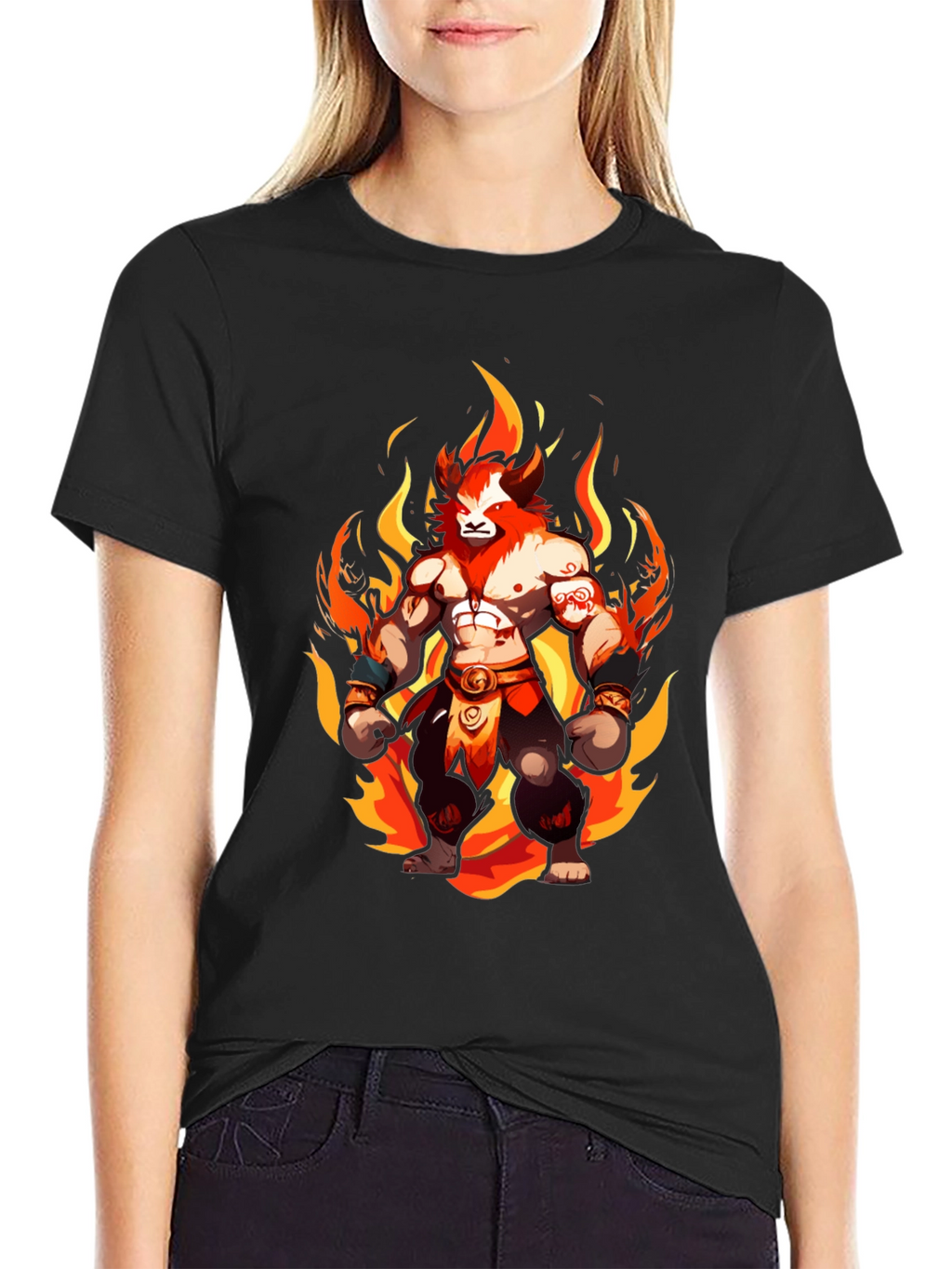 Fiery Lion Warrior Graphic Tee