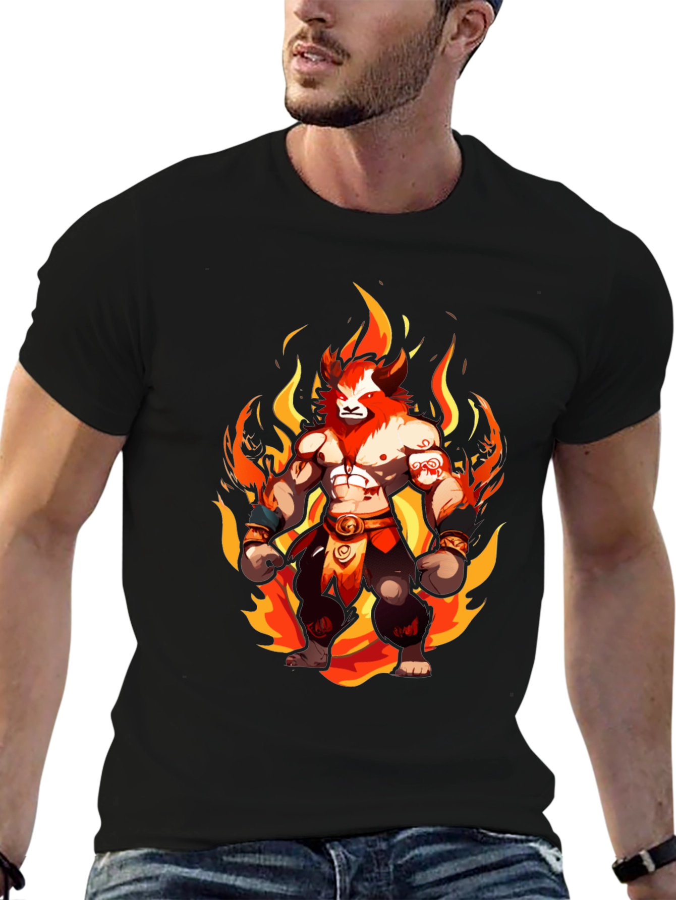 Fiery Lion Warrior Graphic Tee