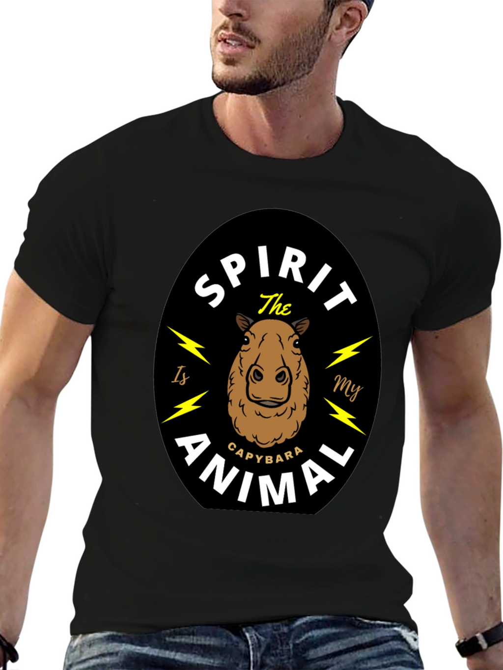 Capybara Spirit Animal T-Shirt - Unisex Black Tee