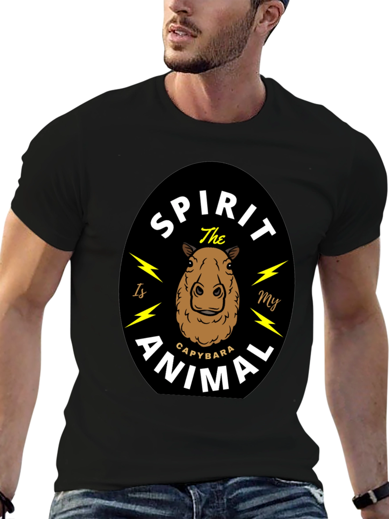 Capybara Spirit Animal T-Shirt - Unisex Black Tee