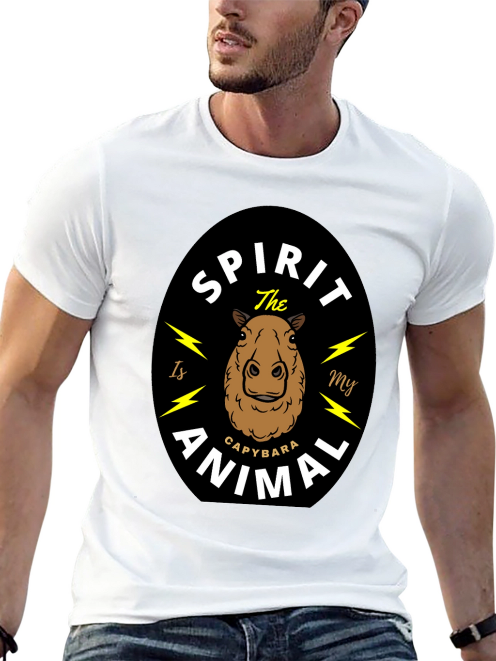 Capybara Spirit Animal T-Shirt - Unisex Black Tee