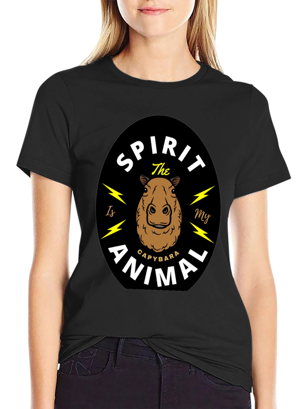 Capybara Spirit Animal T-Shirt - Unisex Black Tee
