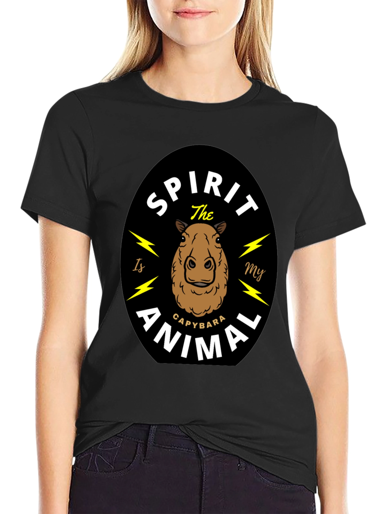 Capybara Spirit Animal T-Shirt - Unisex Black Tee