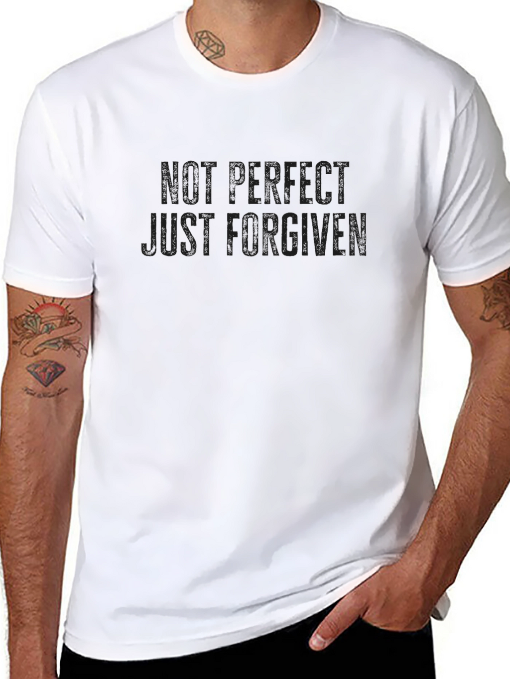 Not Perfect Just Forgiven Black T-Shirt