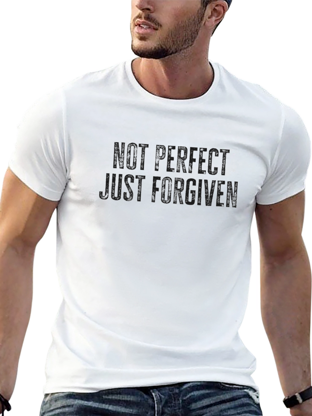 Not Perfect Just Forgiven Black T-Shirt