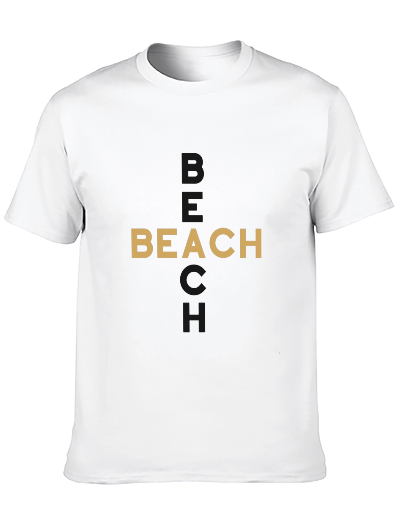 Stylish Beach Graphic Black T-Shirt