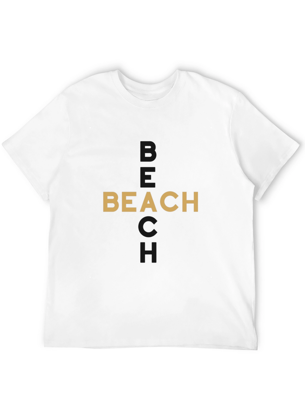 Stylish Beach Graphic Black T-Shirt