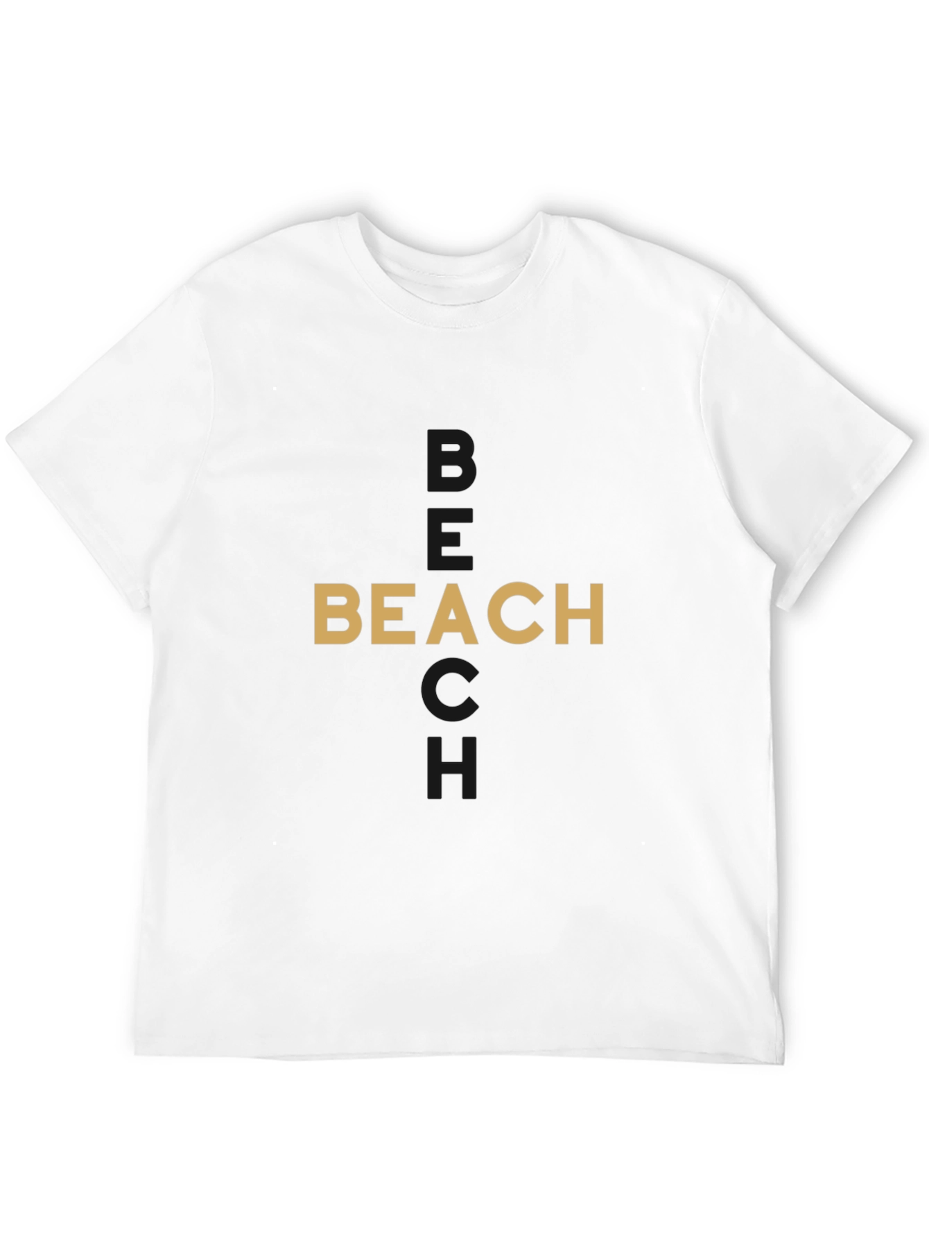 Stylish Beach Graphic Black T-Shirt