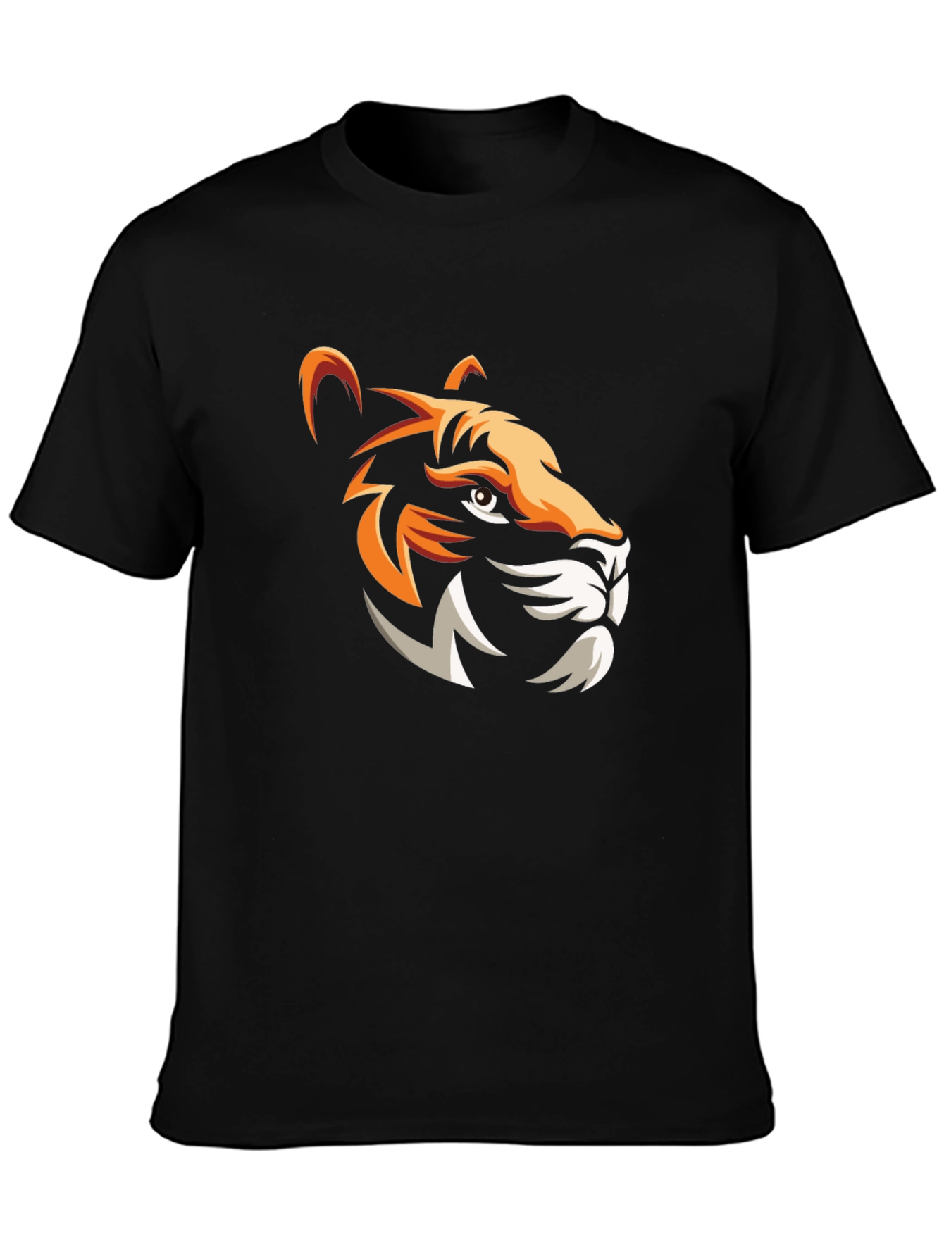 Bold Tiger Graphic Print Mens Black T-Shirt