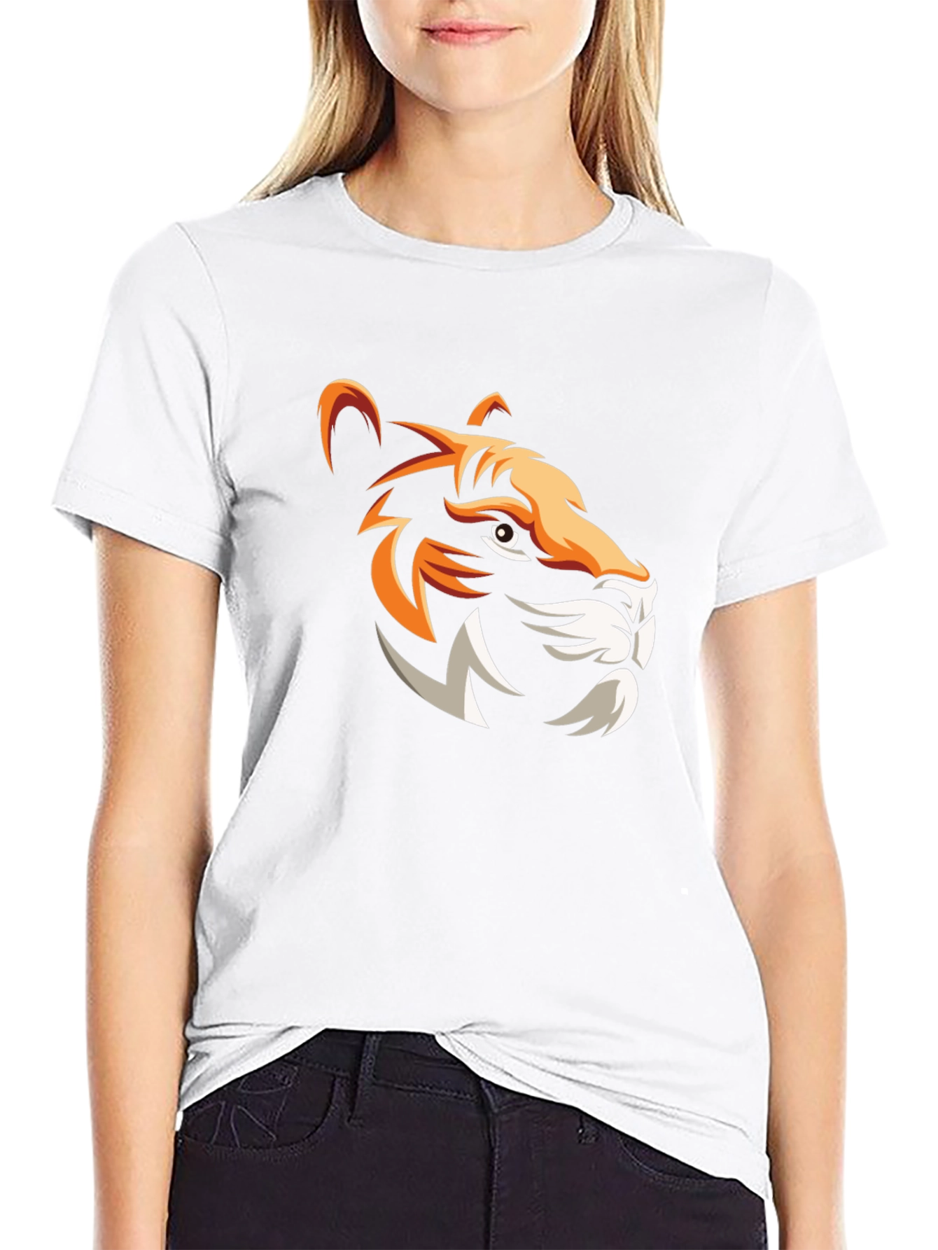 Bold Tiger Graphic Print Mens Black T-Shirt