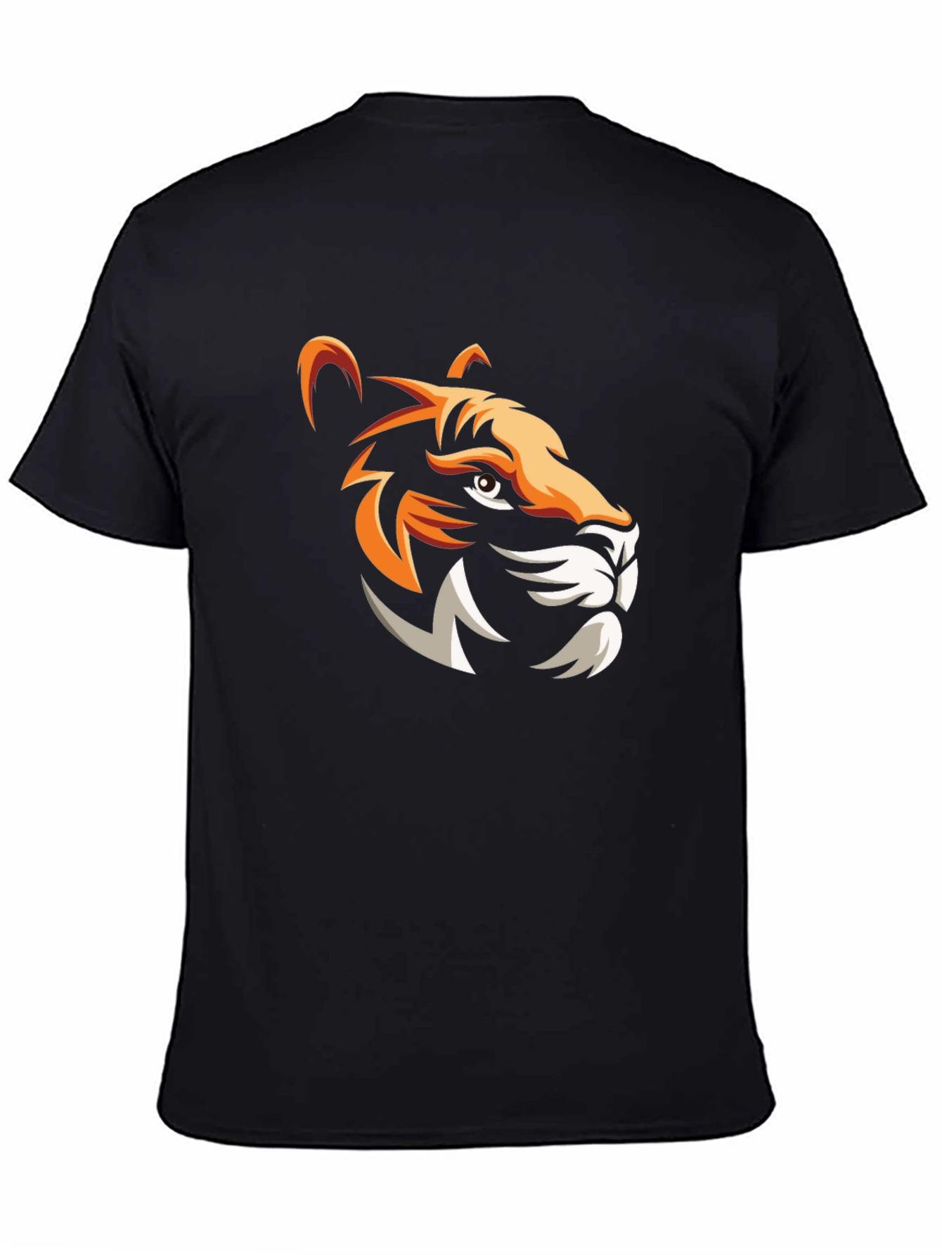 Bold Tiger Graphic Print Mens Black T-Shirt