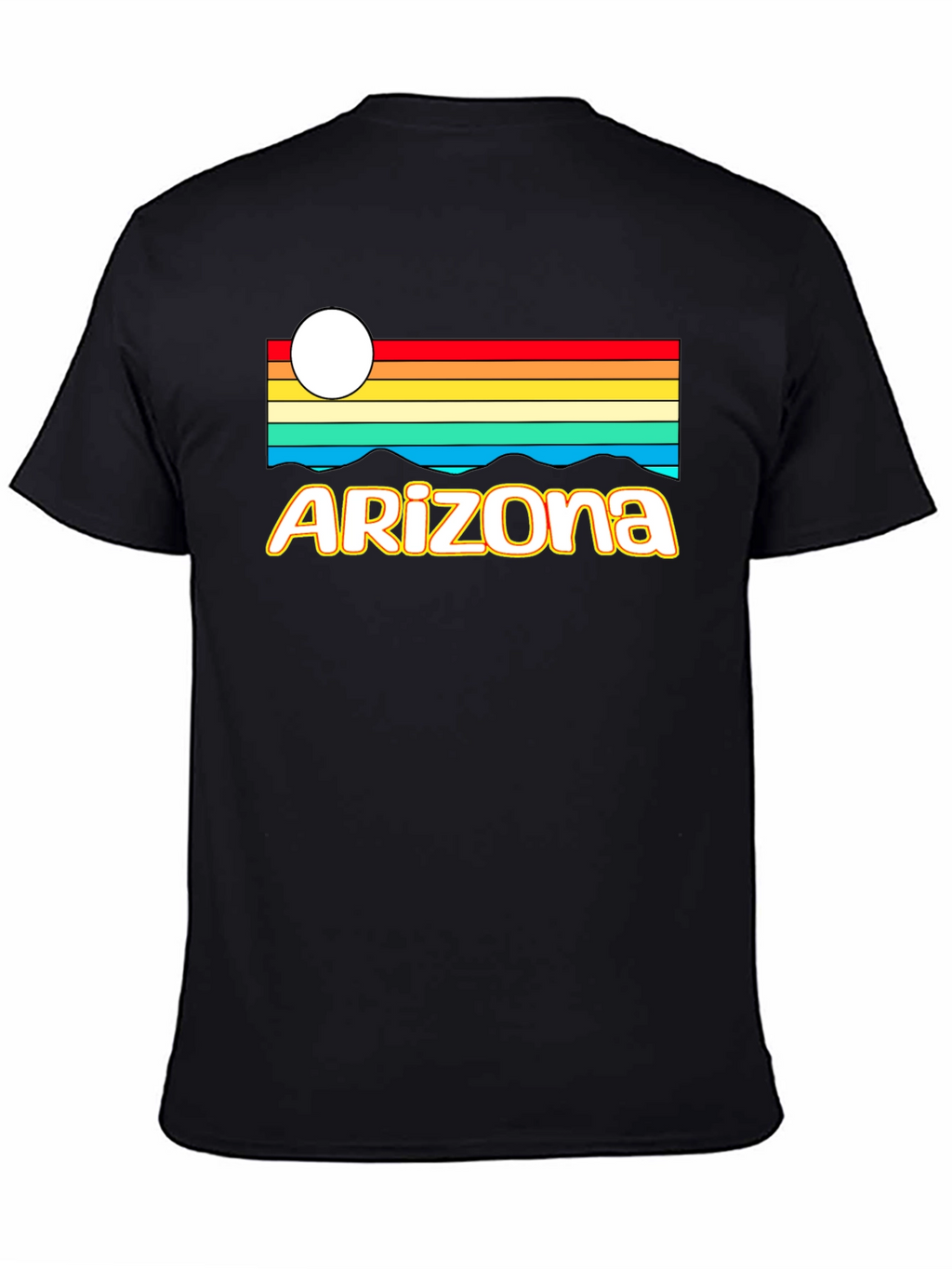 Retro Arizona Graphic Tee - Black Cotton T-Shirt