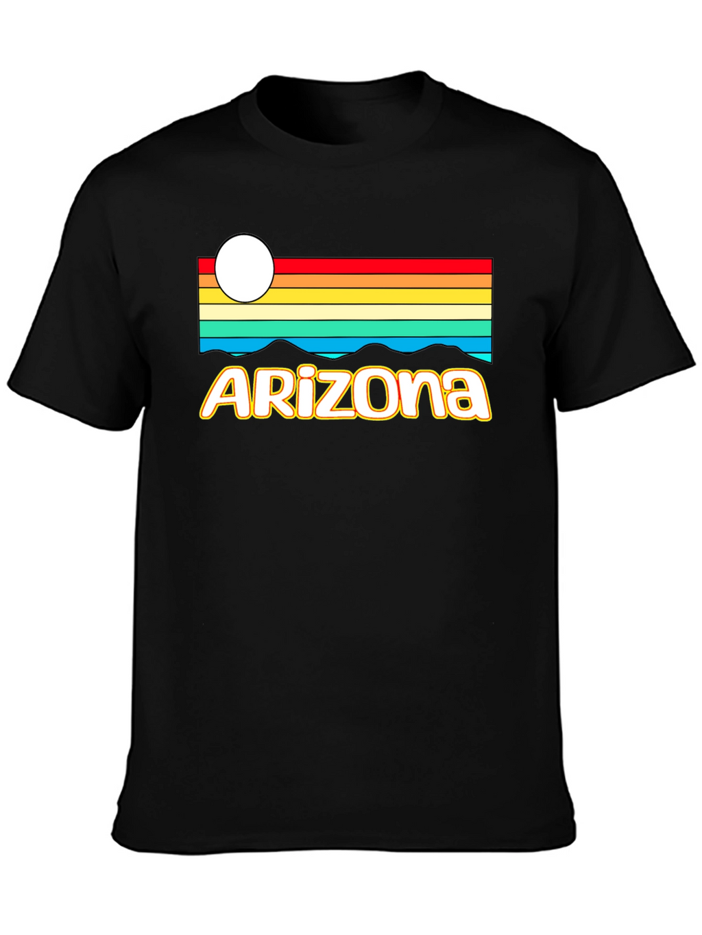 Retro Arizona Graphic Tee - Black Cotton T-Shirt
