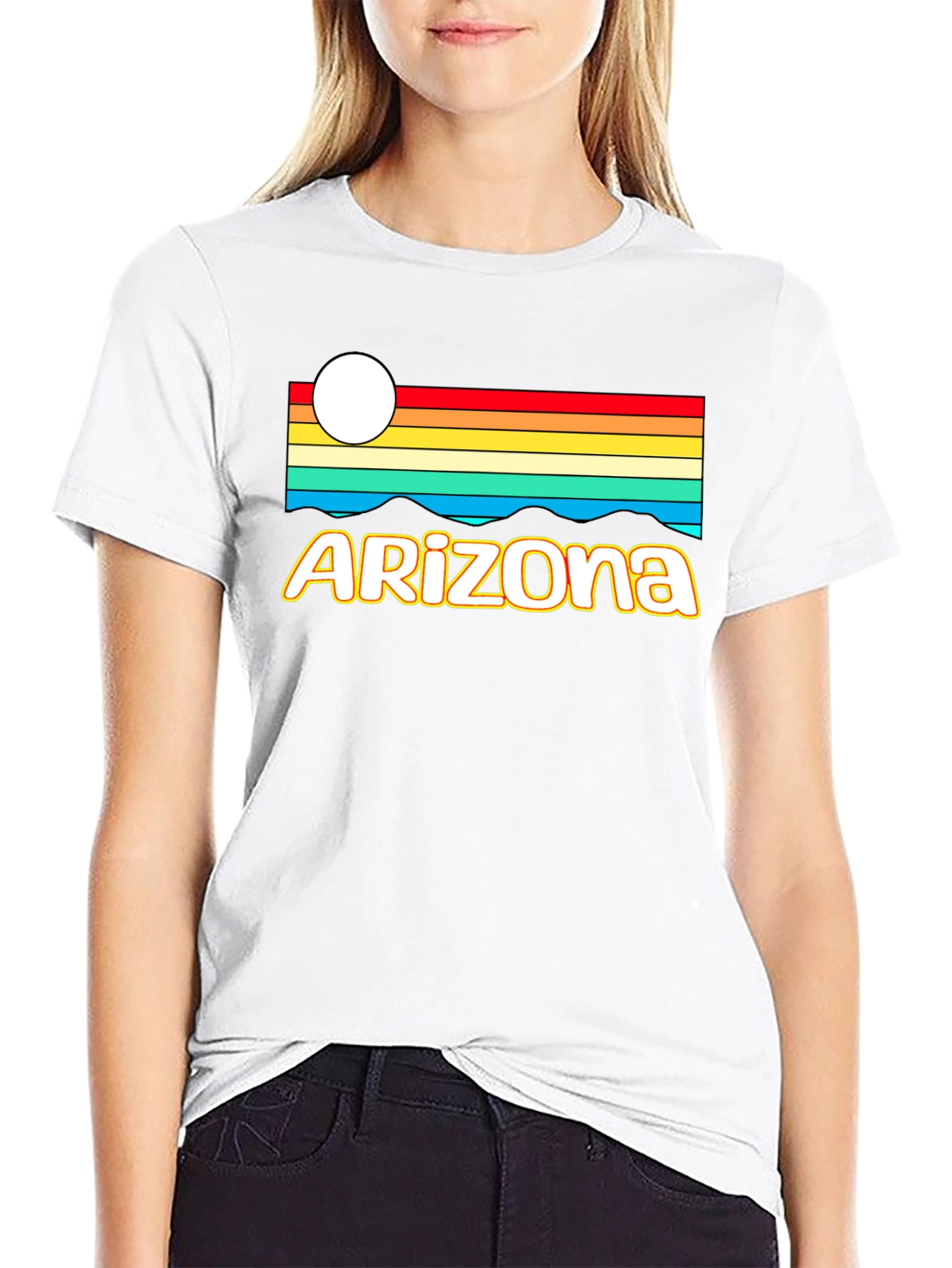 Retro Arizona Graphic Tee - Black Cotton T-Shirt