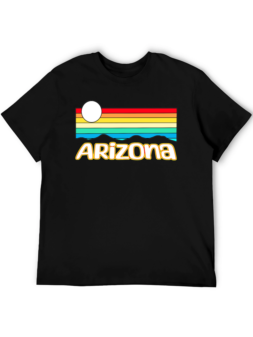 Retro Arizona Graphic Tee - Black Cotton T-Shirt