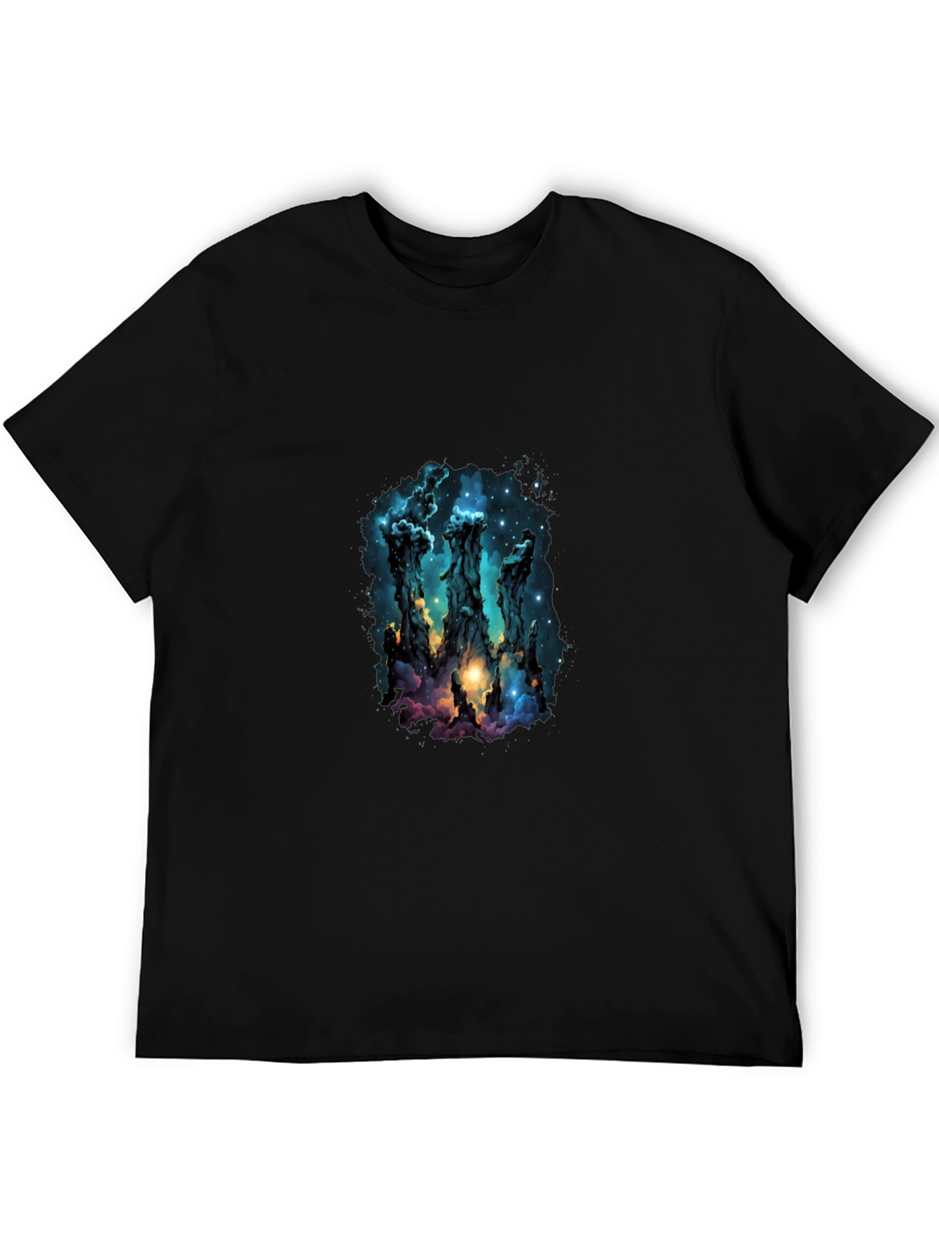 Nebula Pillars Graphic Tee - Cosmic Design