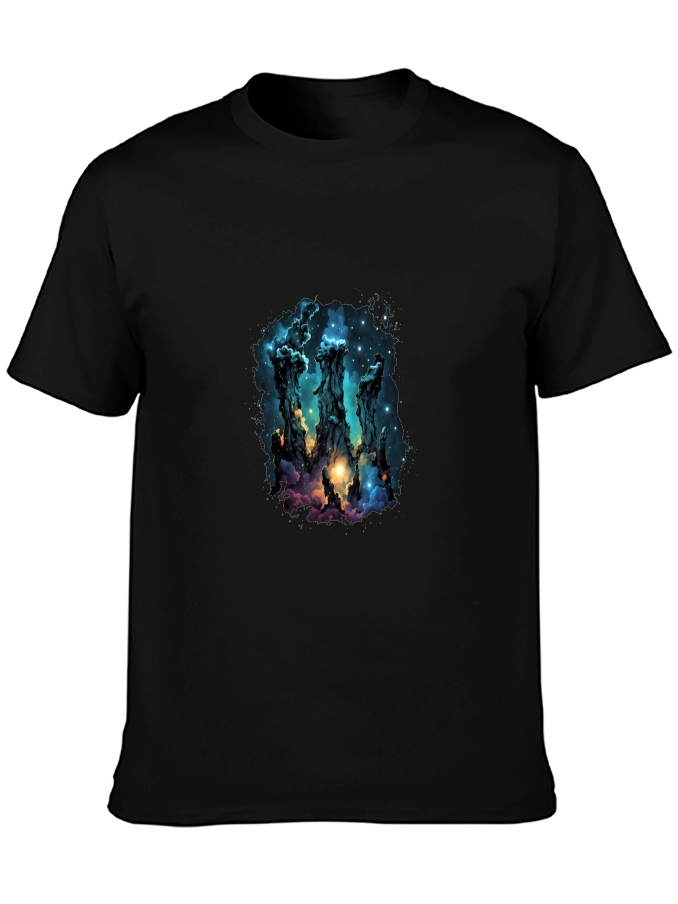 Nebula Pillars Graphic Tee - Cosmic Design