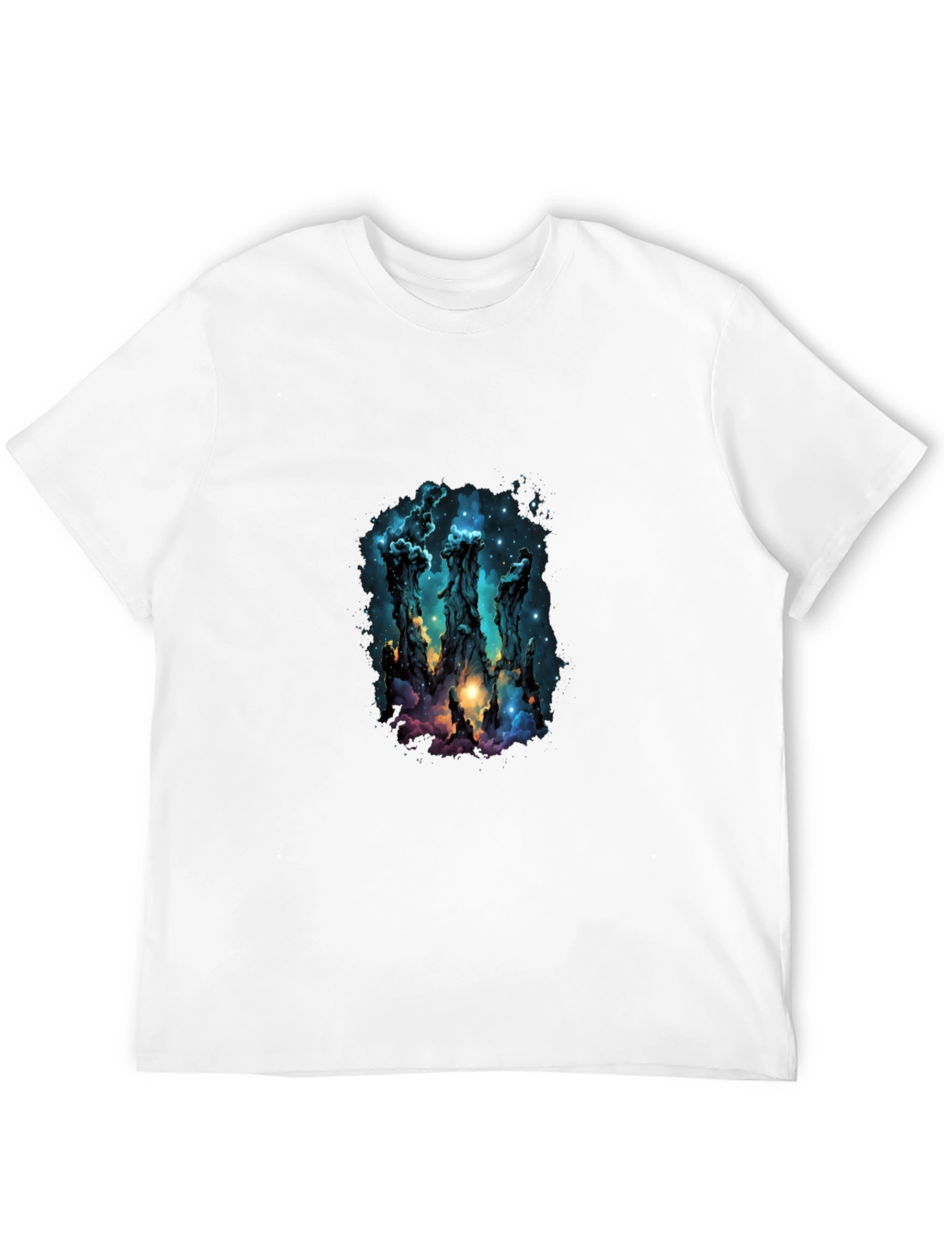 Nebula Pillars Graphic Tee - Cosmic Design