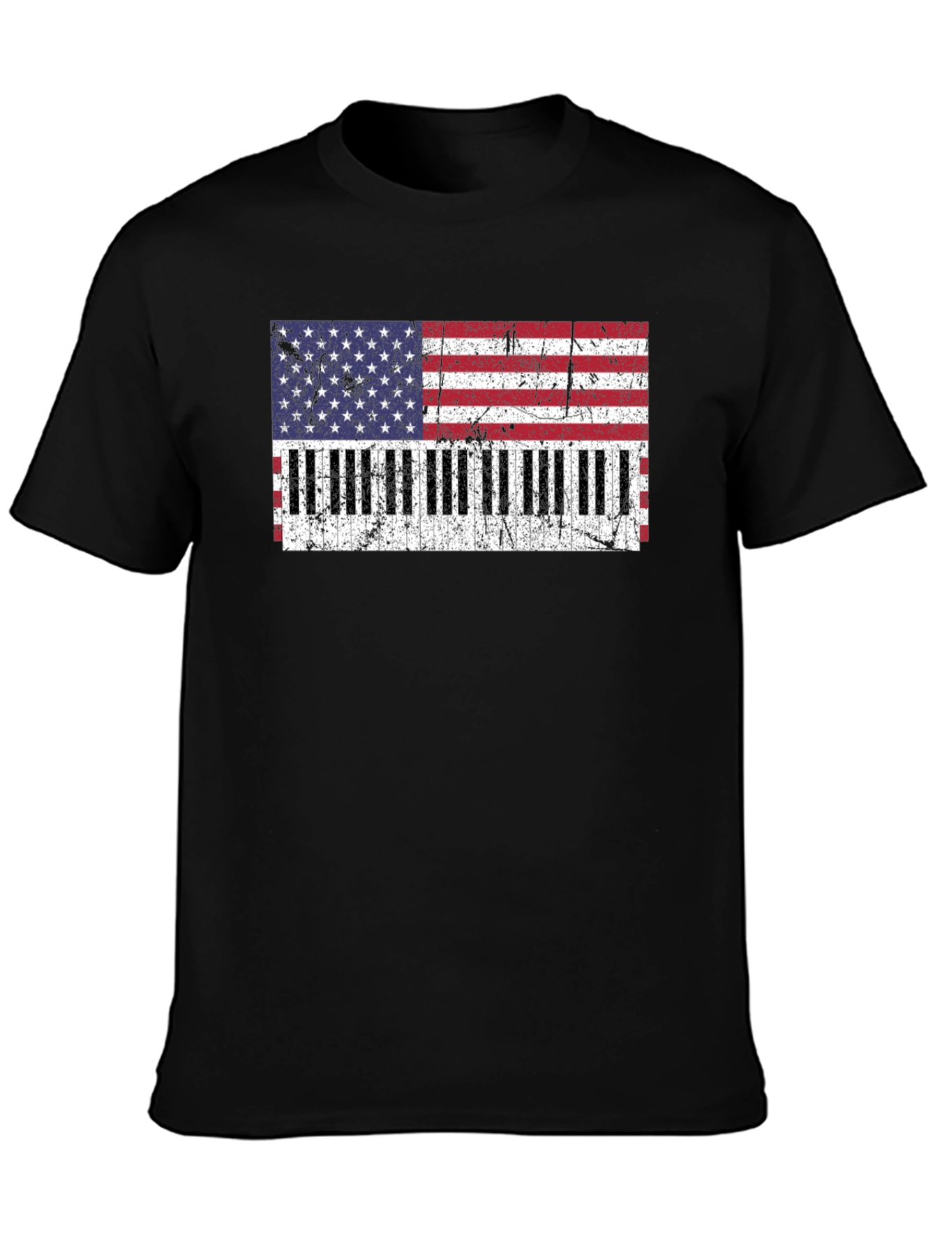 Patriotic Piano Keys Flag T-Shirt