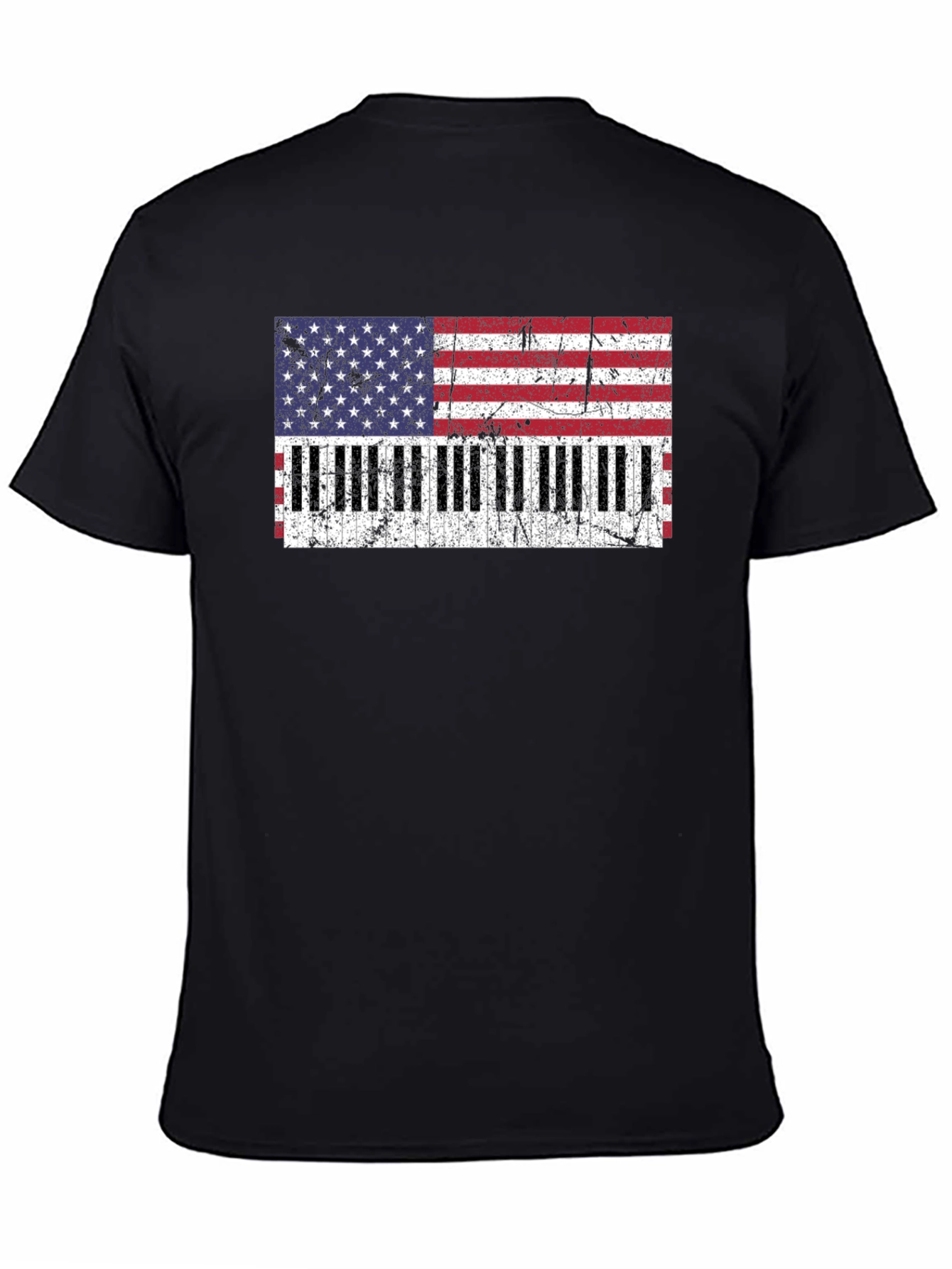 Patriotic Piano Keys Flag T-Shirt