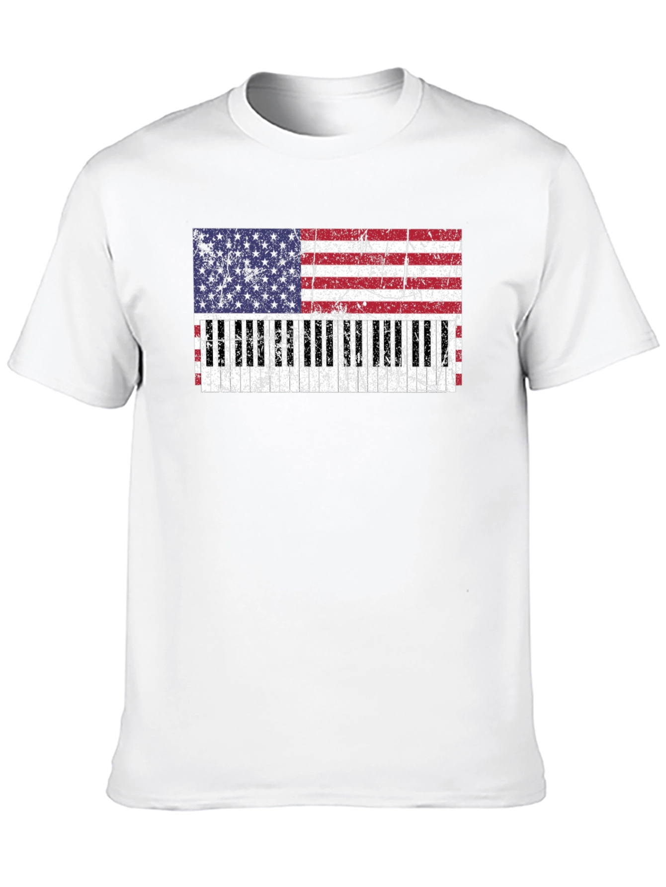 Patriotic Piano Keys Flag T-Shirt