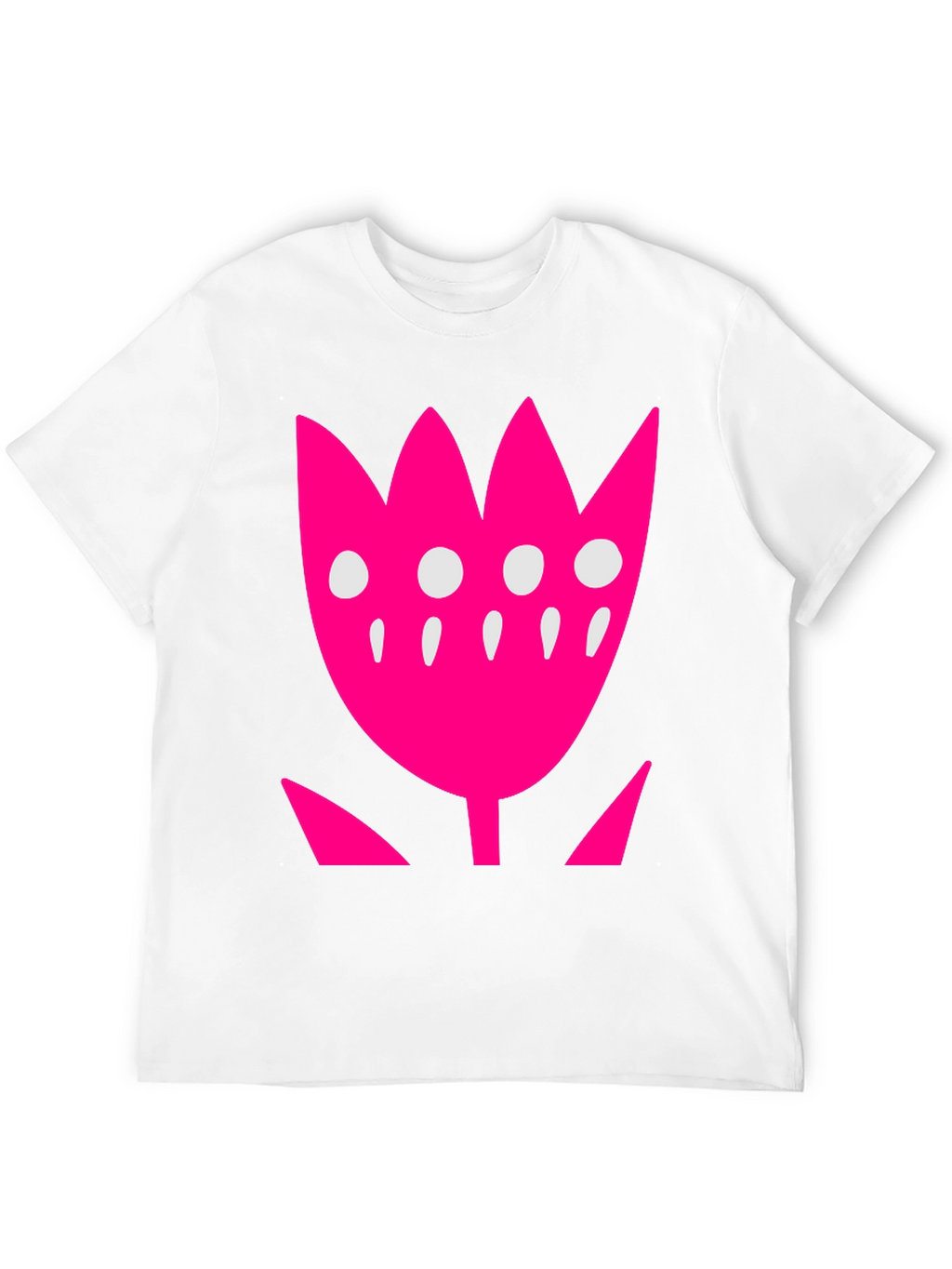 Pink Floral Graphic Print Black T-Shirt