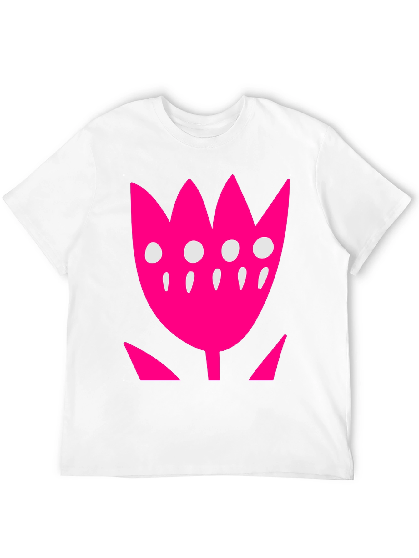 Pink Floral Graphic Print Black T-Shirt