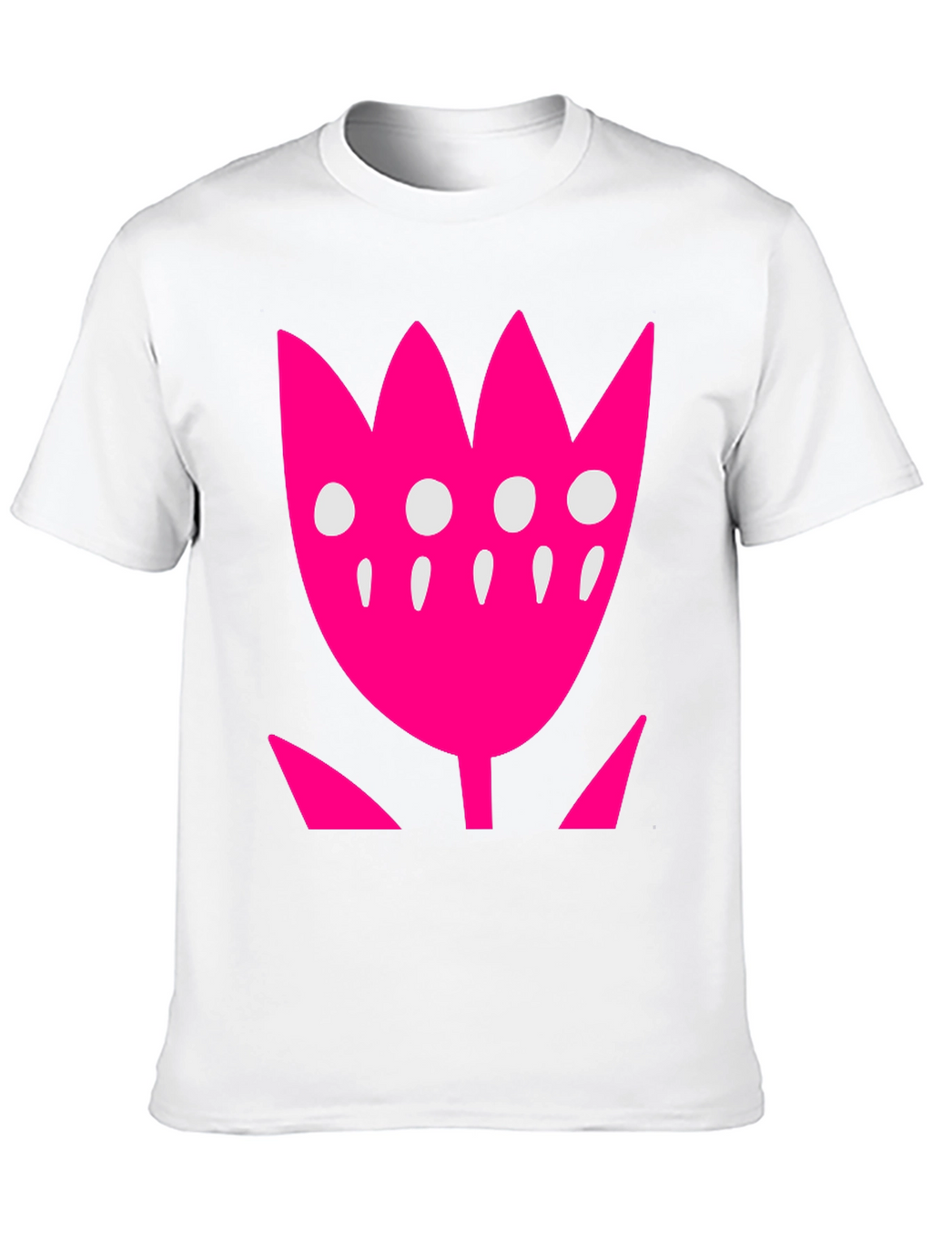 Pink Floral Graphic Print Black T-Shirt