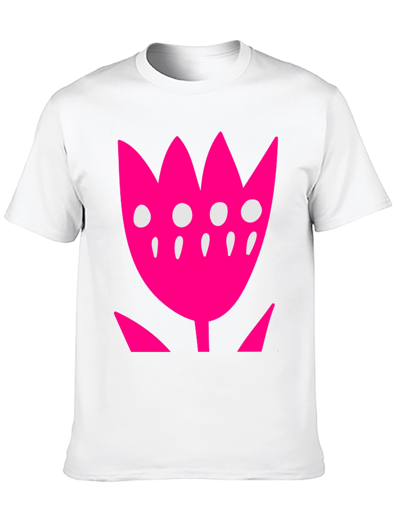 Pink Floral Graphic Print Black T-Shirt