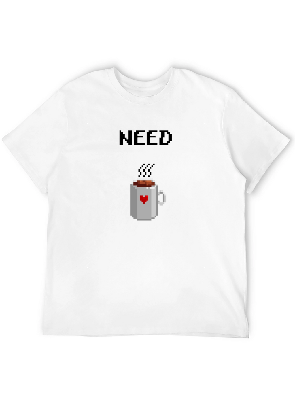 Need Coffee Pixel Art T-Shirt - Unisex Black Tee