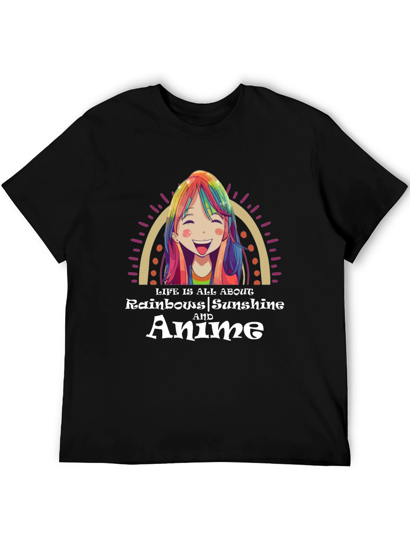 Rainbow Anime Life T-Shirt - All About Rainbows and Anime
