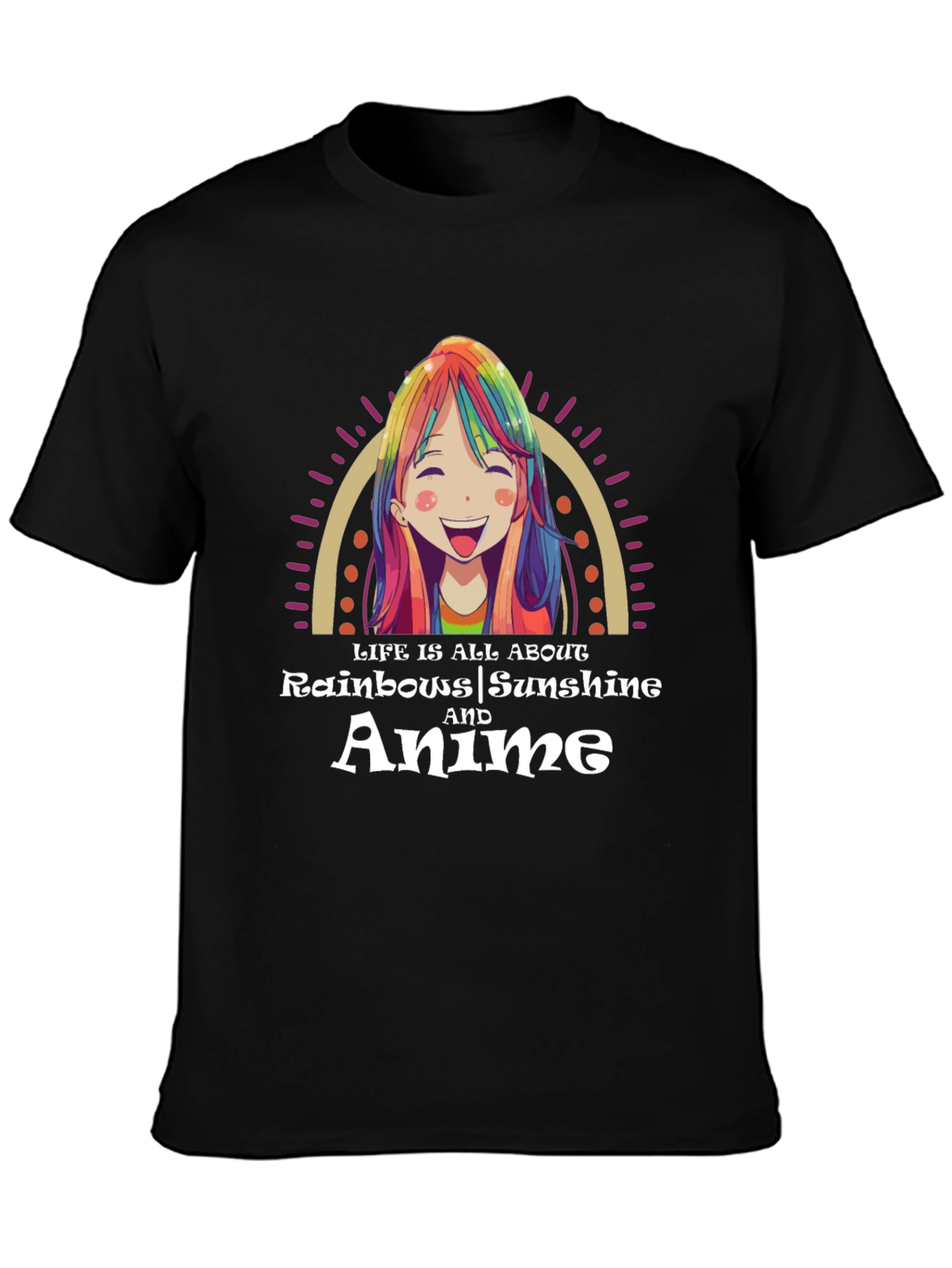 Rainbow Anime Life T-Shirt - All About Rainbows and Anime