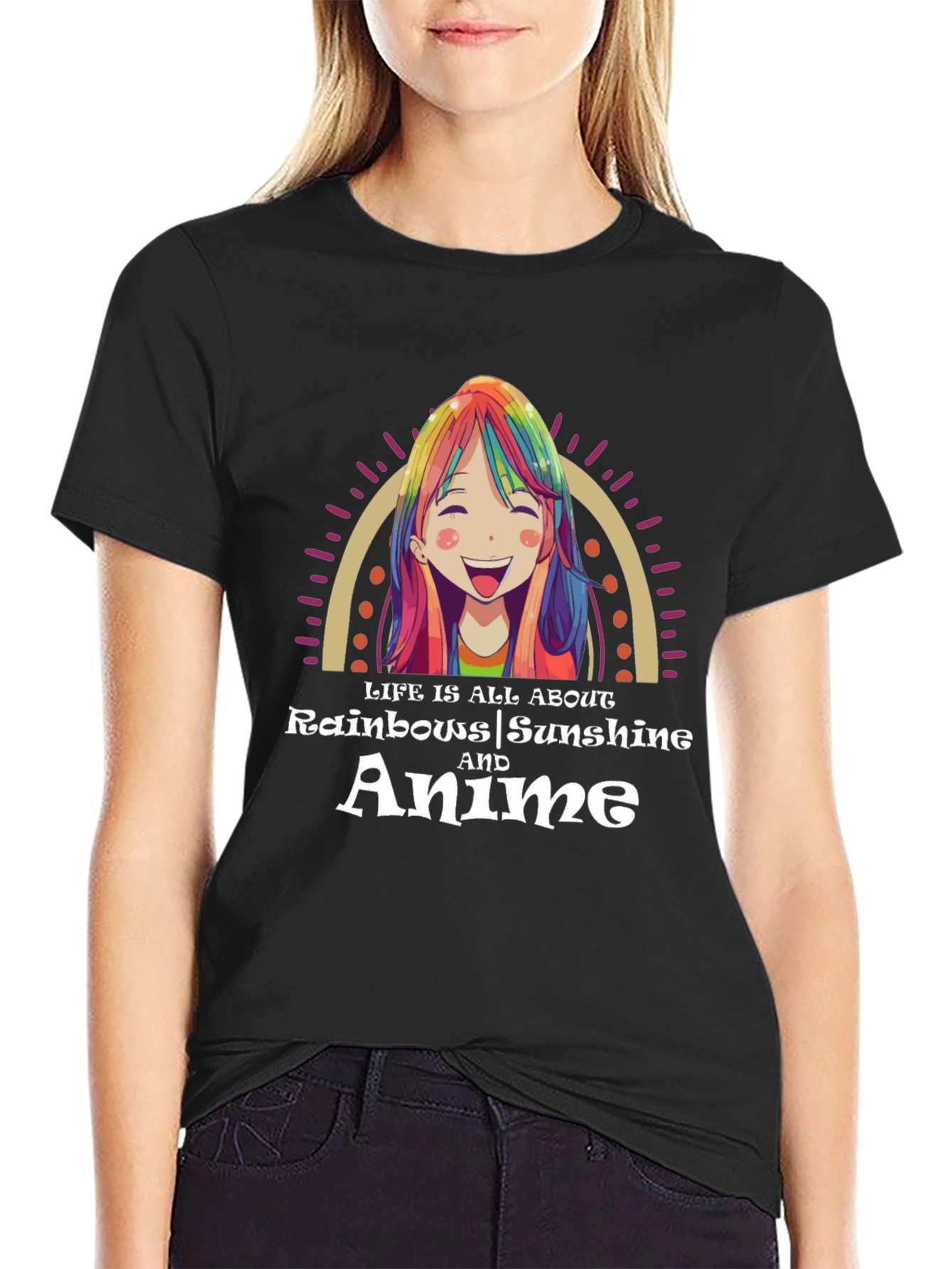Rainbow Anime Life T-Shirt - All About Rainbows and Anime