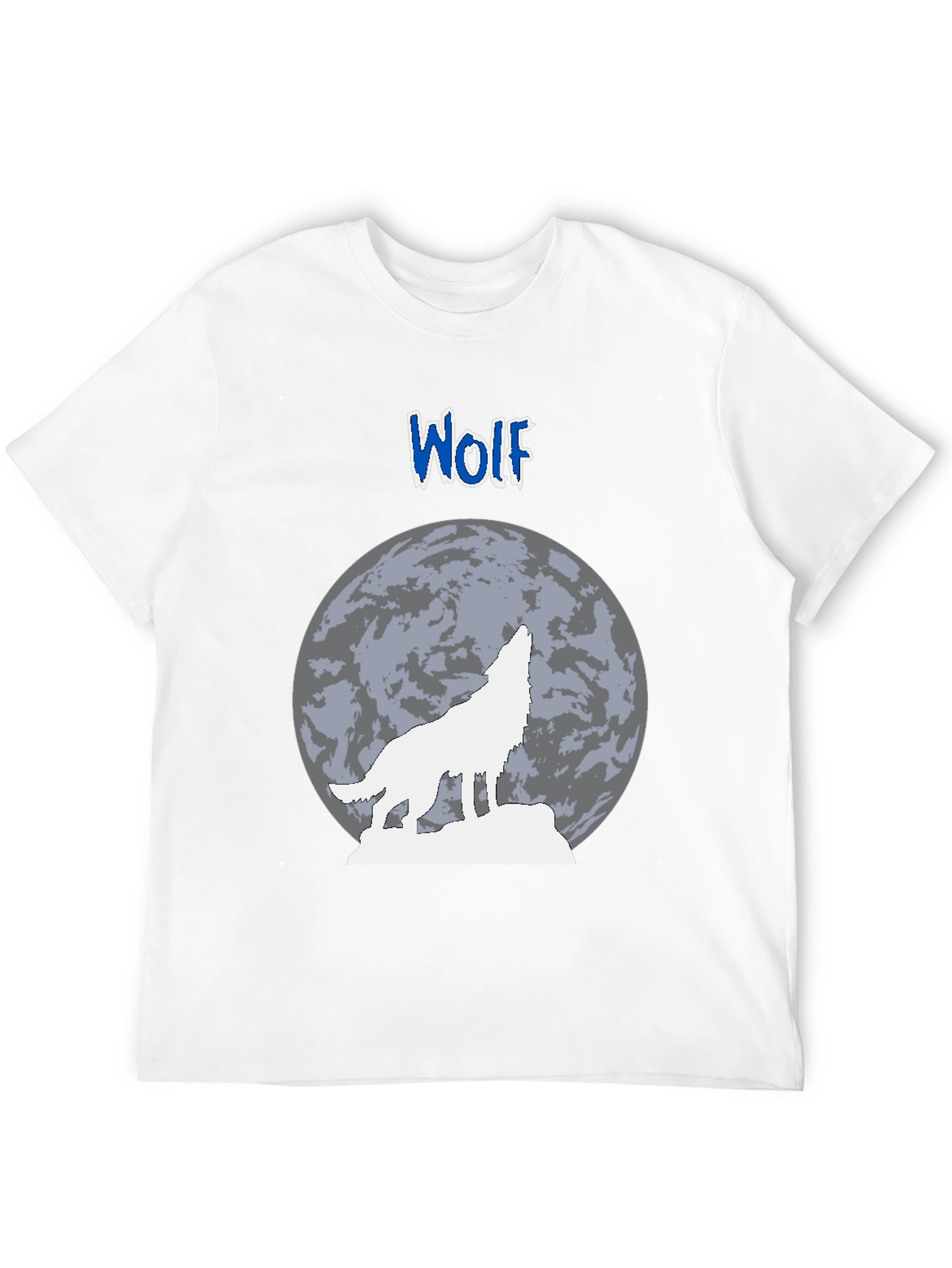 Wolf Howling at Moon Graphic T-Shirt - Black