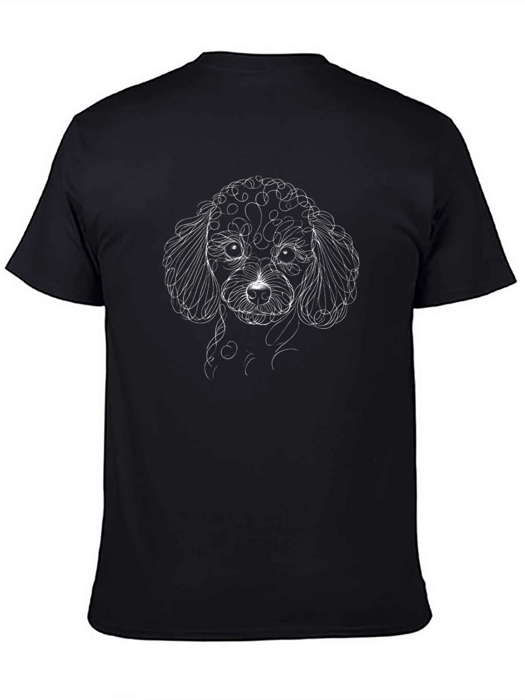 Dog Sketch Black Tee - Casual Graphic Print
