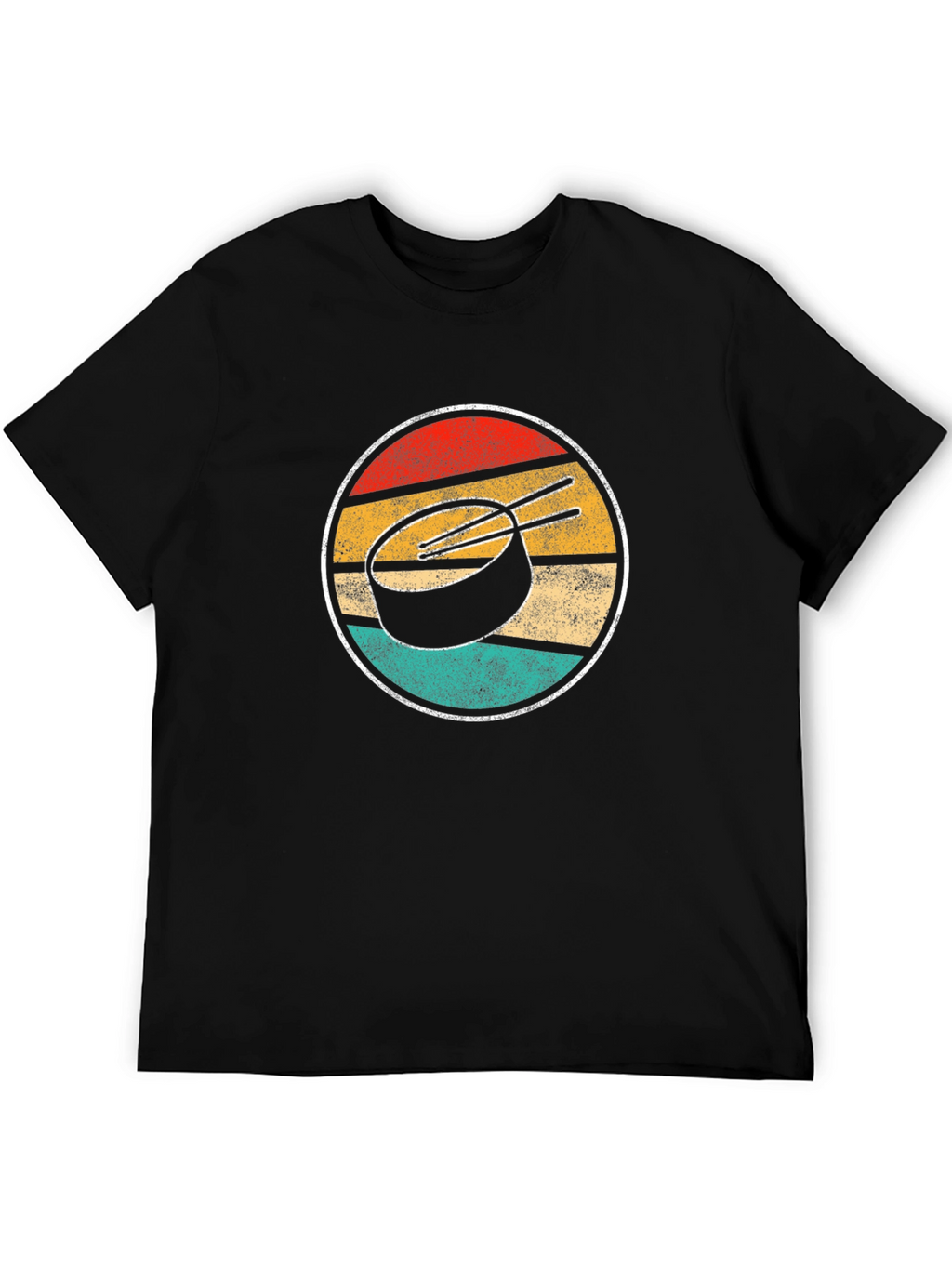 Retro Sunset Hockey Puck Graphic Tee