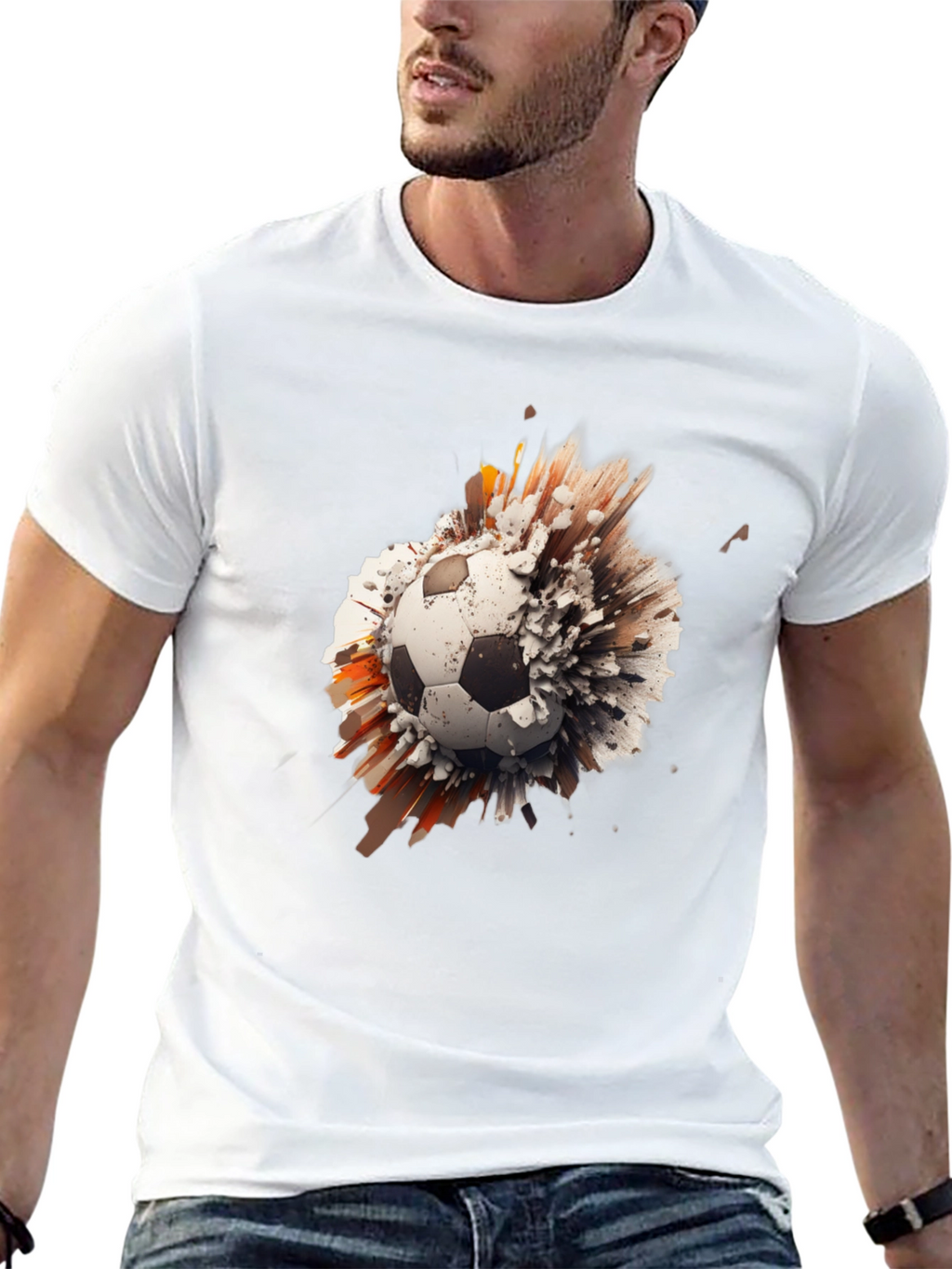 Exploding Soccer Ball Graphic Tee - Black