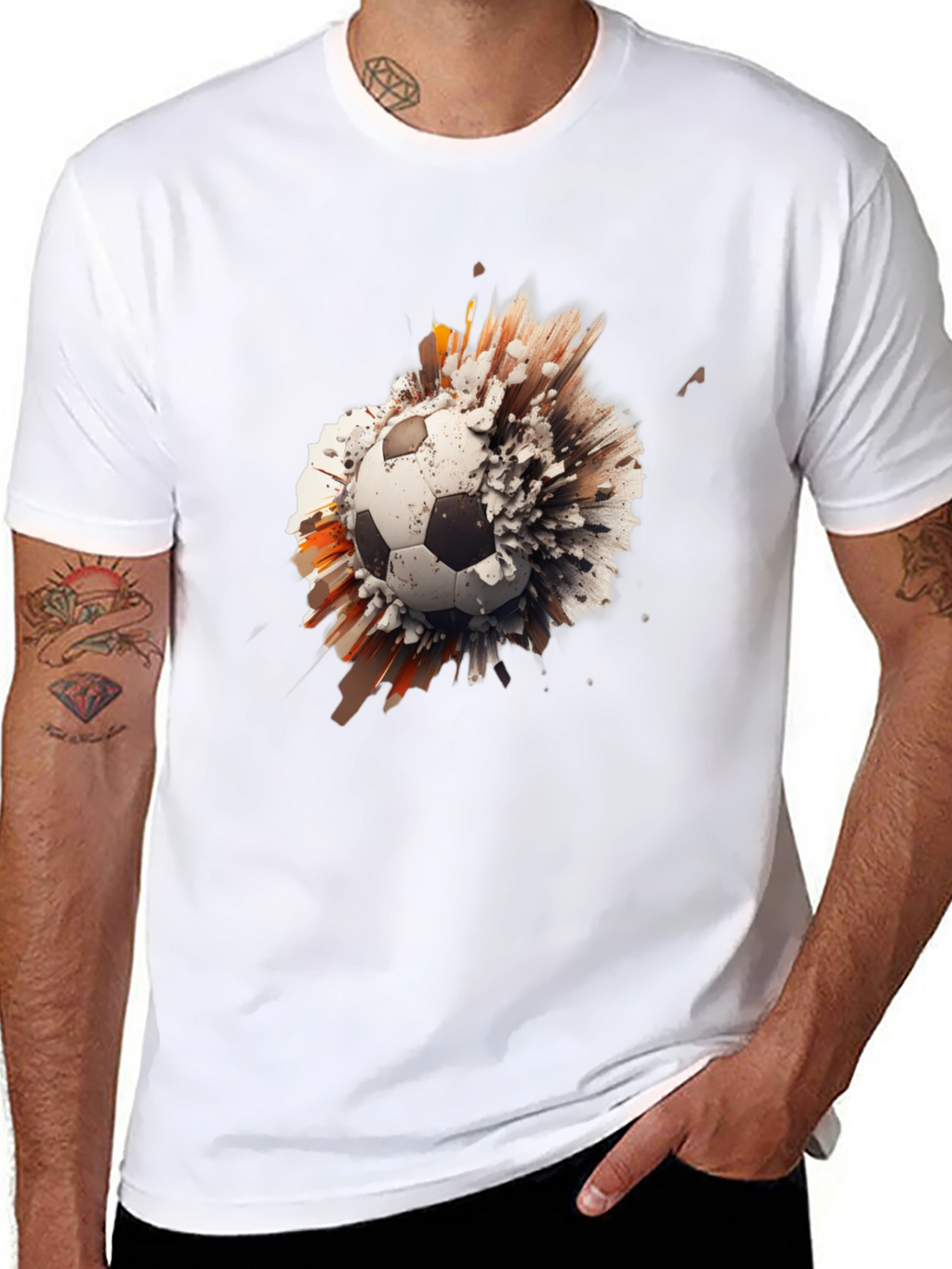 Exploding Soccer Ball Graphic Tee - Black