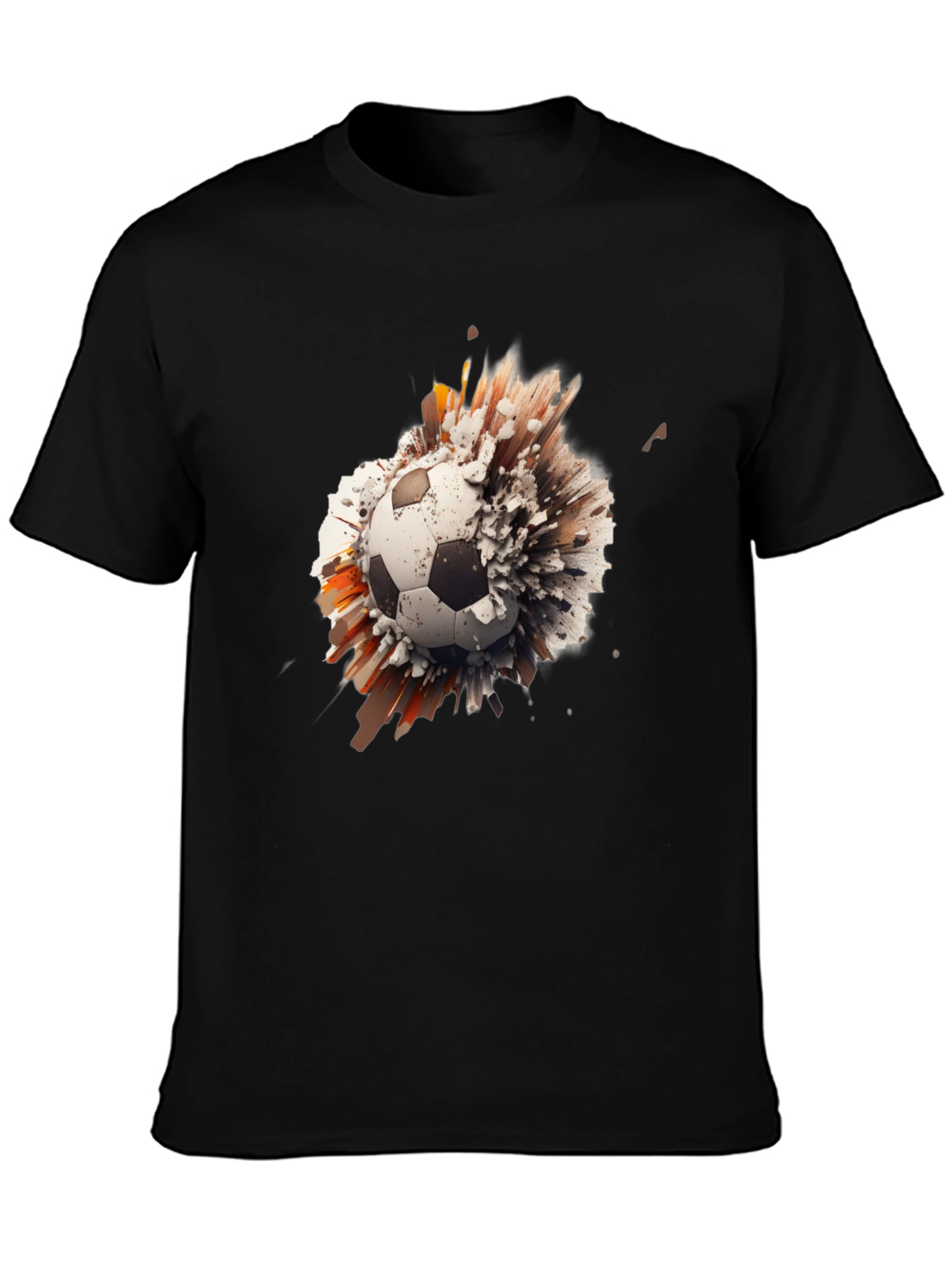 Exploding Soccer Ball Graphic Tee - Black