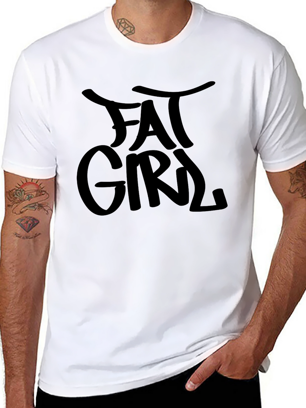 FAT GIRL Graphic Tee - Unisex Black T-Shirt