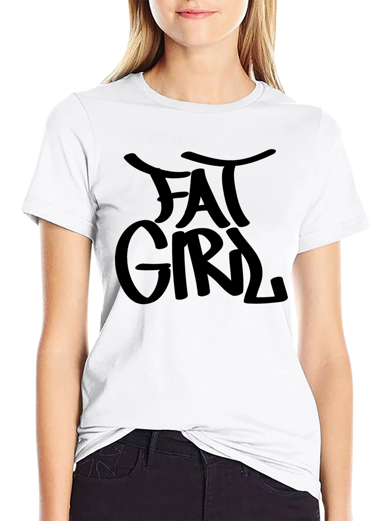 FAT GIRL Graphic Tee - Unisex Black T-Shirt