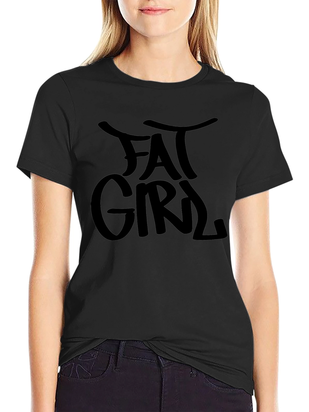 FAT GIRL Graphic Tee - Unisex Black T-Shirt