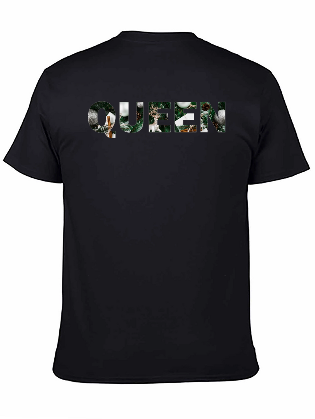 Queen Christmas Holiday Black T-Shirt