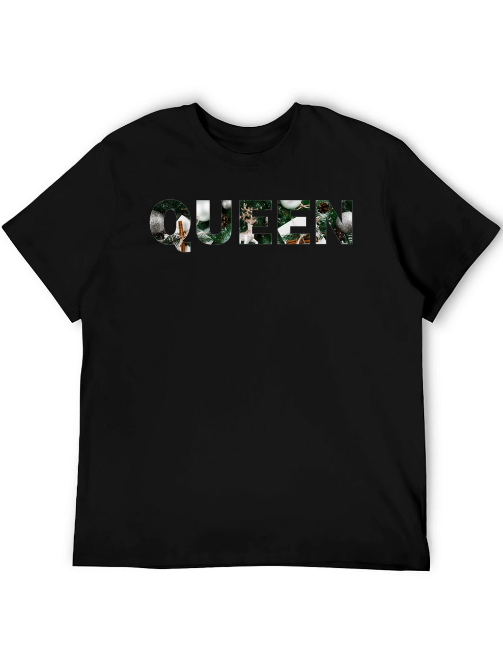Queen Christmas Holiday Black T-Shirt