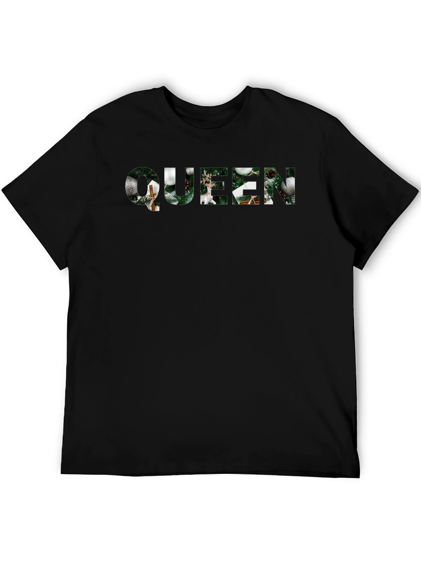 Queen Christmas Holiday Black T-Shirt