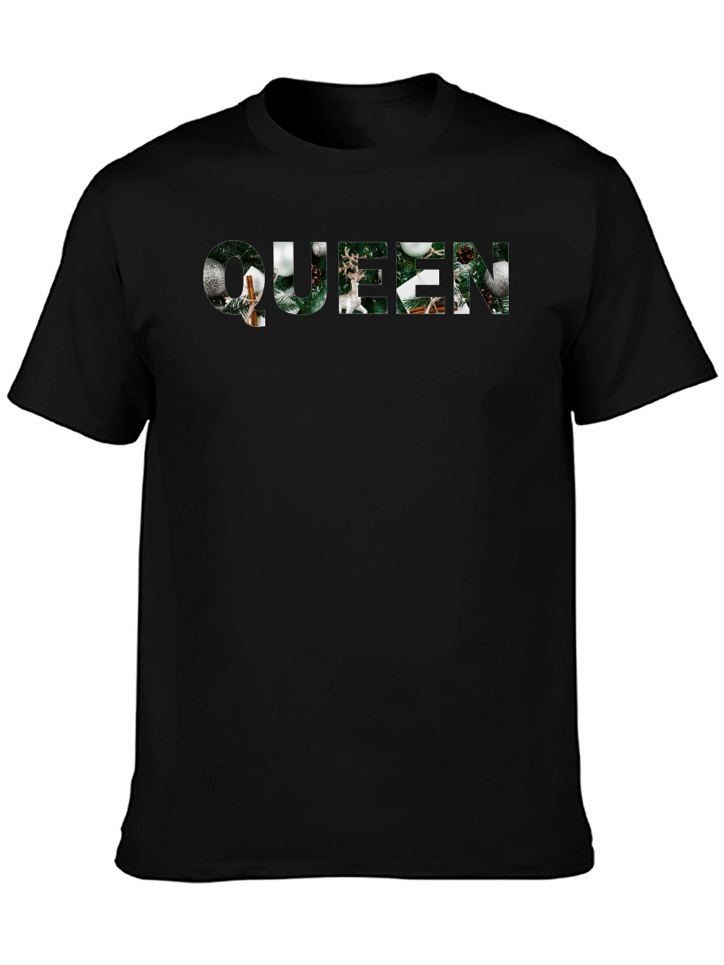 Queen Christmas Holiday Black T-Shirt