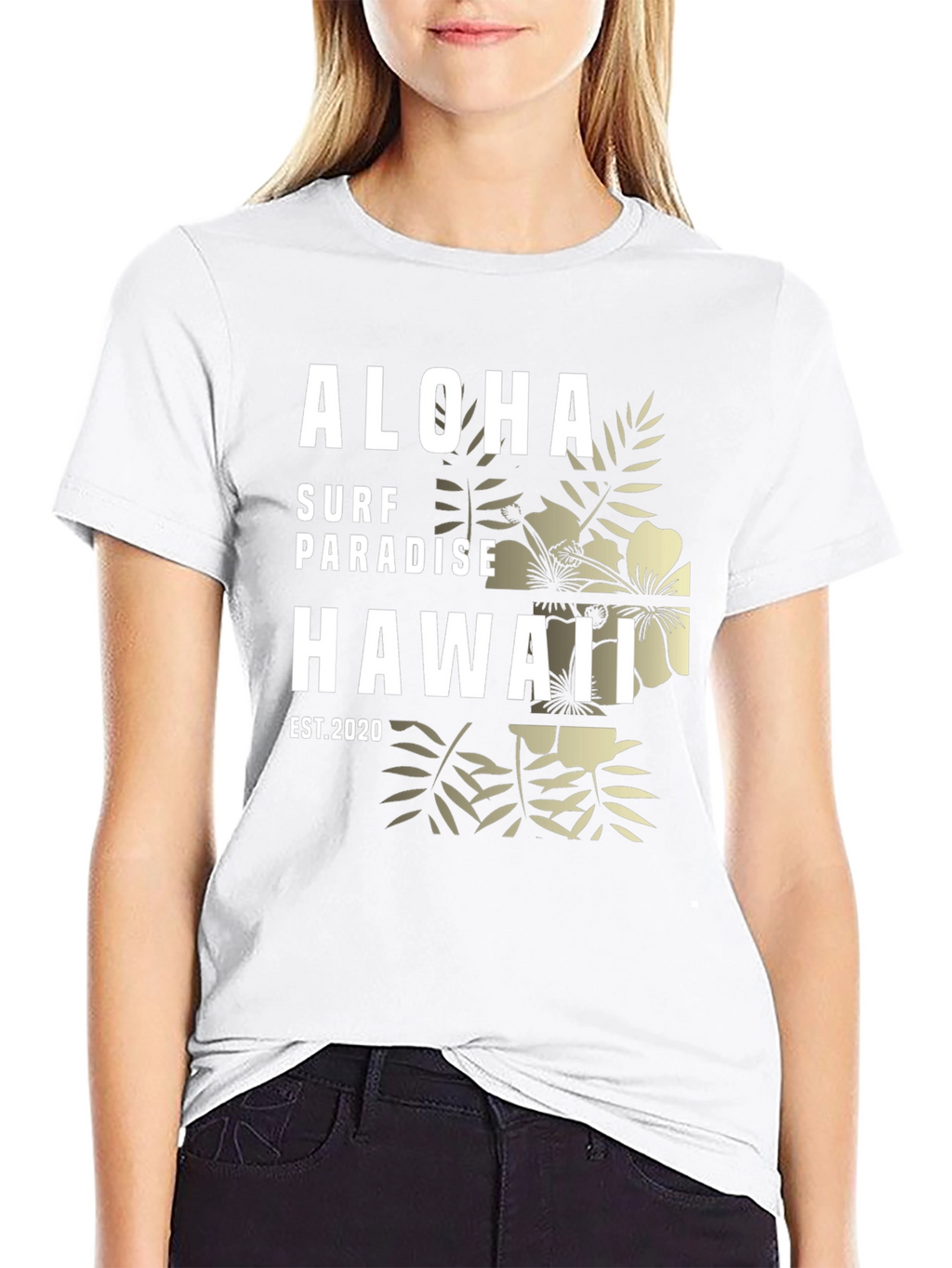 Aloha Surf Paradise Hawaii Black Graphic T-Shirt