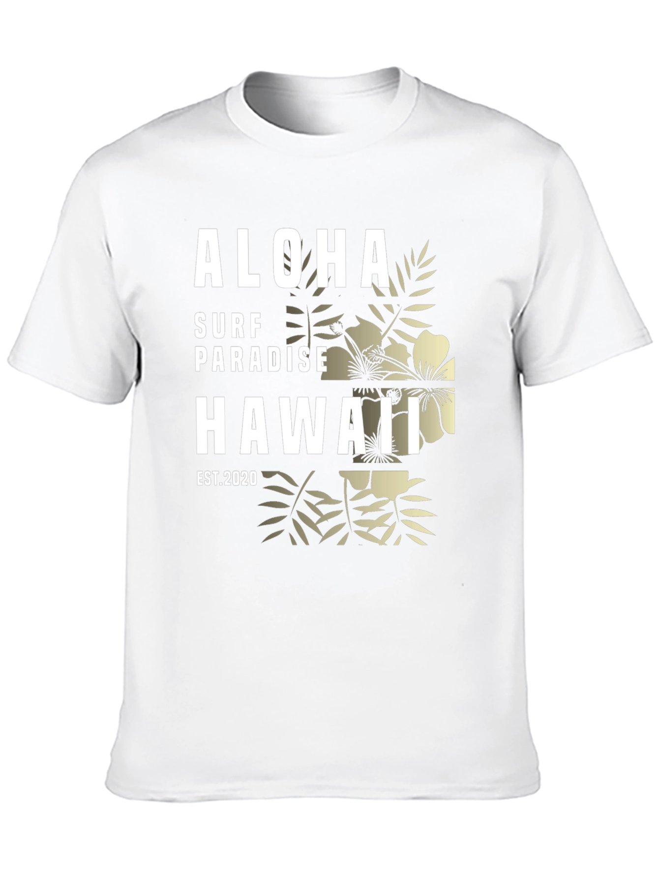 Aloha Surf Paradise Hawaii Black Graphic T-Shirt